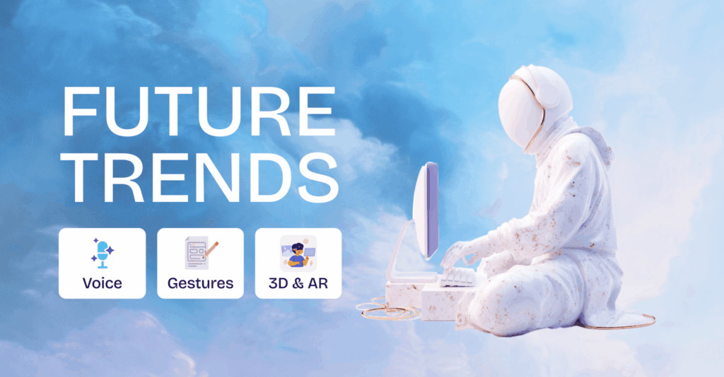 An illustration of futuristic concepts in multimodal AI with icons for voice, touch, and visual recognition.